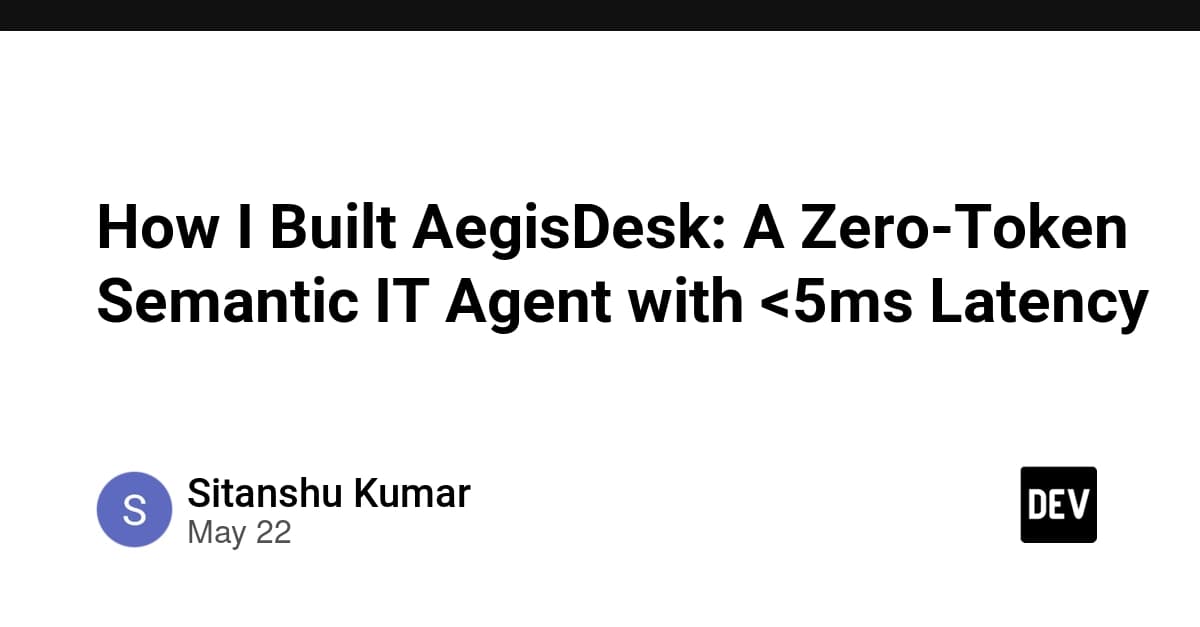How I Built AegisDesk: A Zero-Token Semantic IT Agent with <5ms Latency